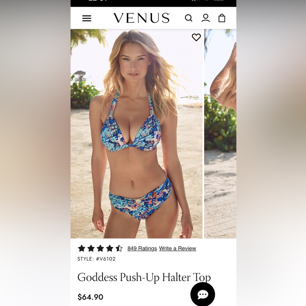 VENUS Blue and Orange Bikini Set Swimwear